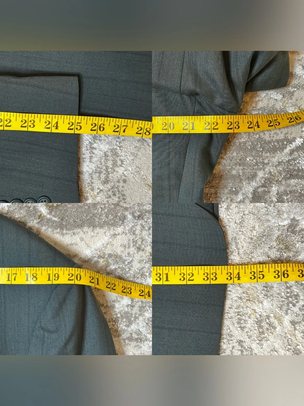 Hart Schaffner Marx 44L Gray Pinstripe Wool Blazer Sport Coat
